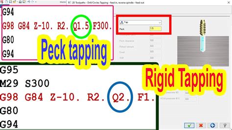 peck tapping cnc code